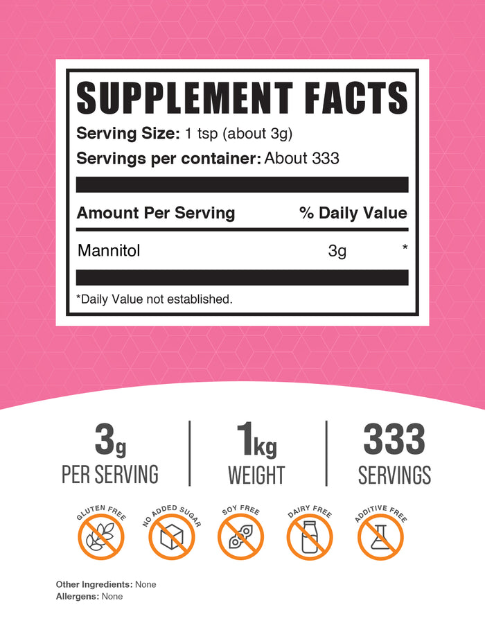 Mannitol powder label 1kg