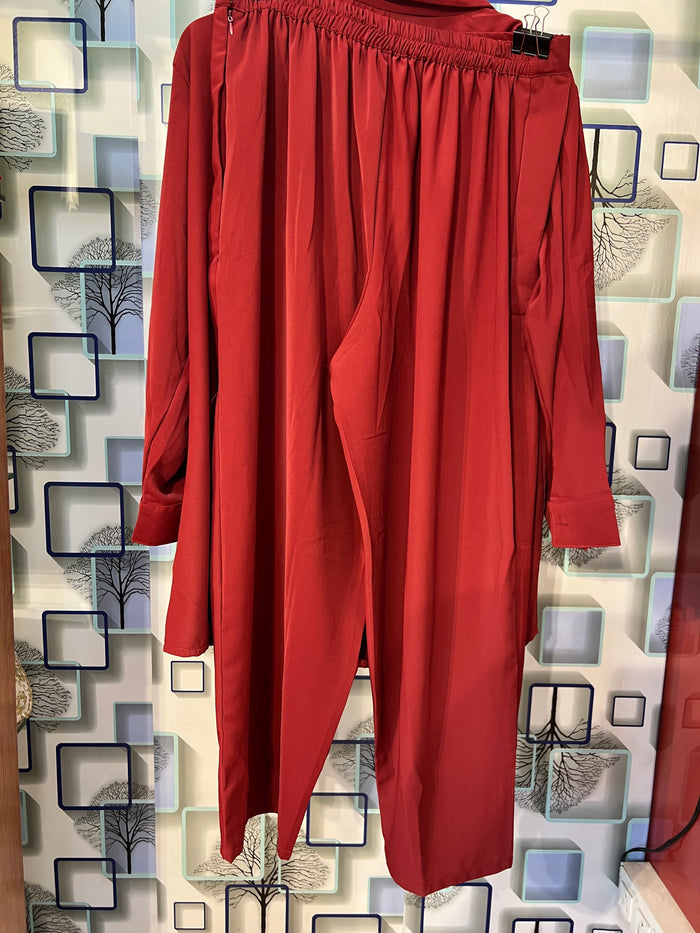 Maroon Hand embroidered Co-ord Set