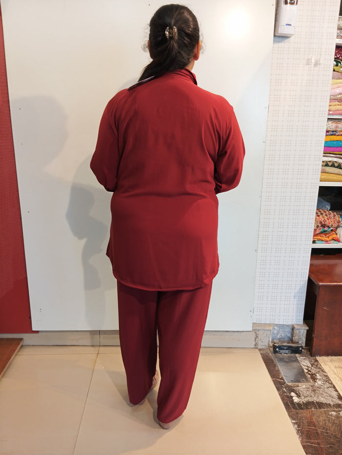 Maroon Handwork Co-ord Set