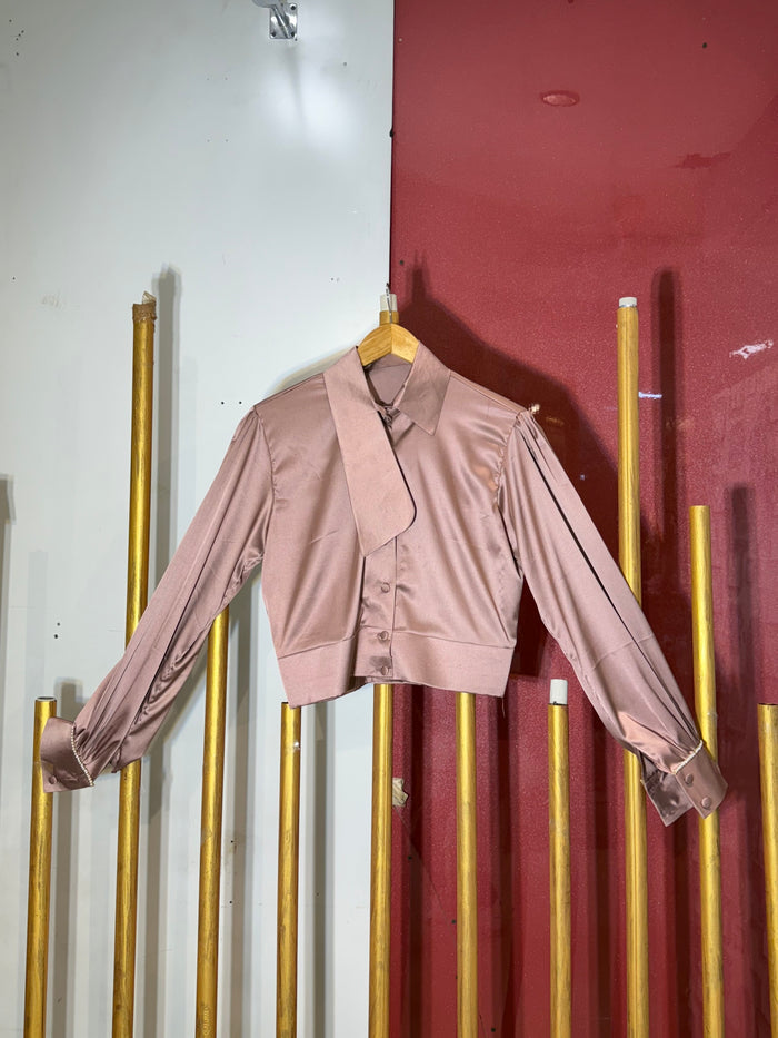 Mauve Pink cropped Shirt