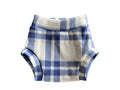 Medium Blue Grey Plaid Fleece Diaper Cover
