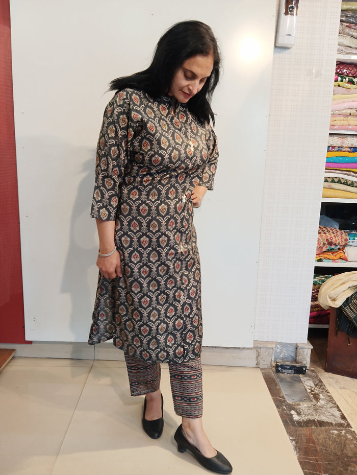 Mehroon  Muslin cotton ready to wear suit set