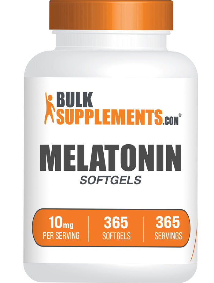 BulkSupplements.com Melatonin 365 softgels 10mg bottle image