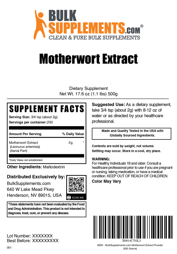 Motherwort Extract Powder 500g Plain Label