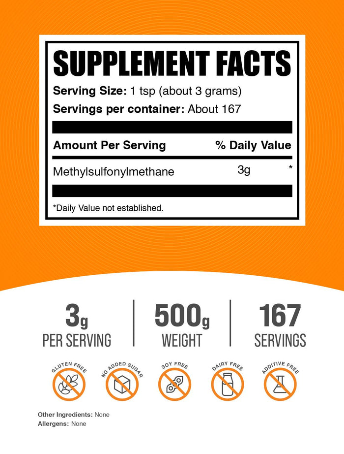 MSM powder label 500g