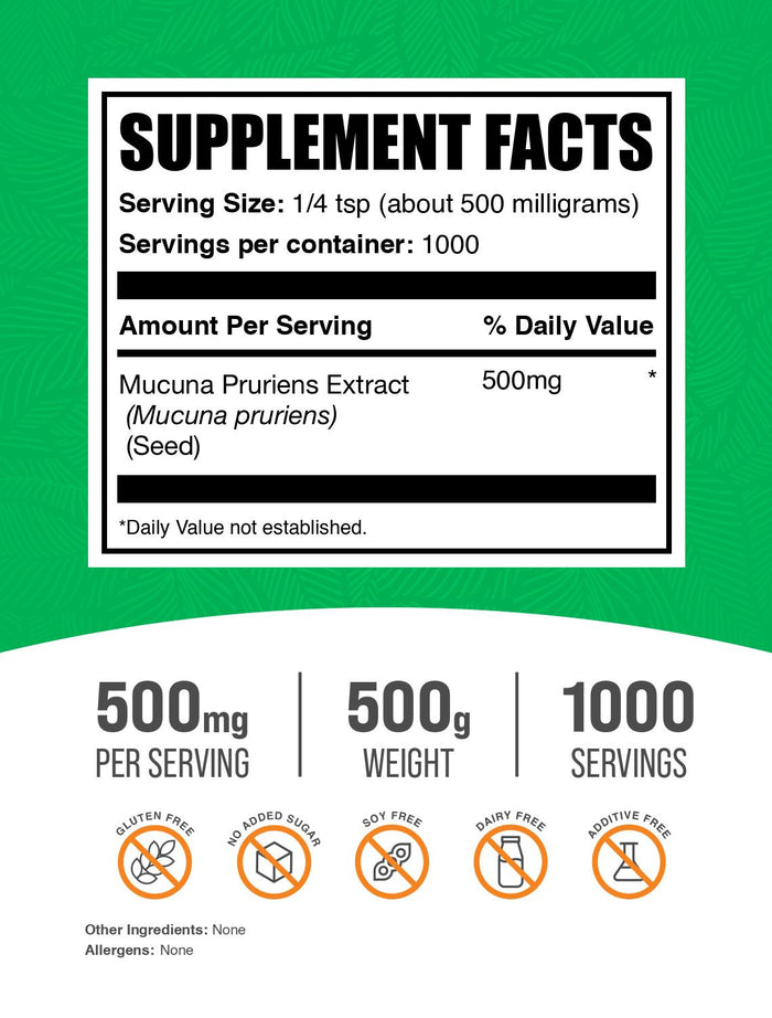 Mucuna pruriens extract powder label 500g