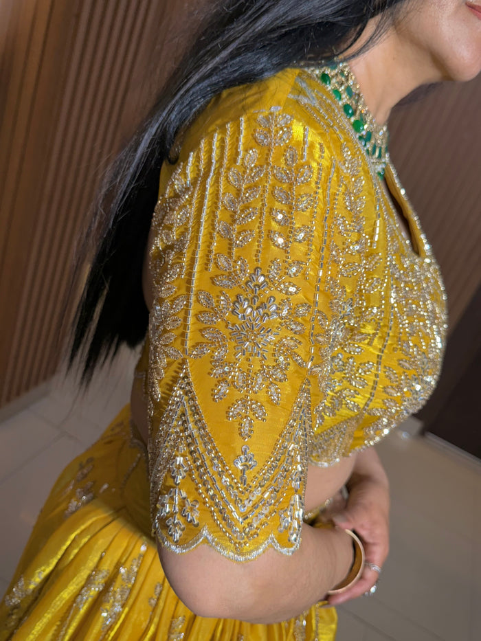 Mustard yellow Handwork Lehenga