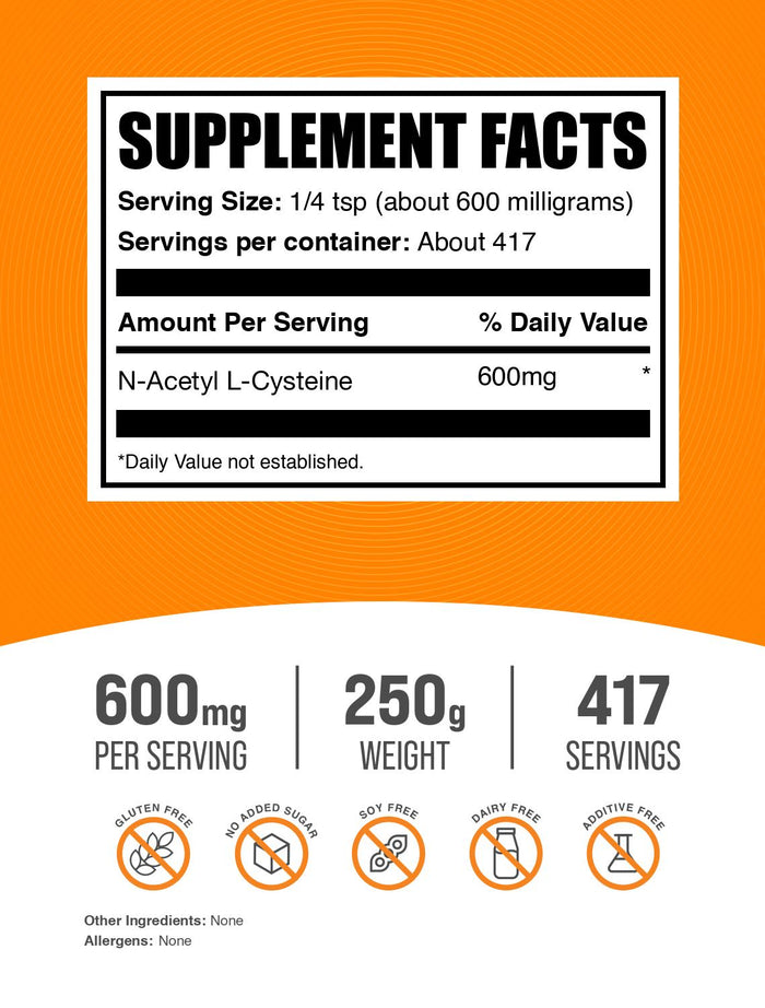 NAC powder label 250g