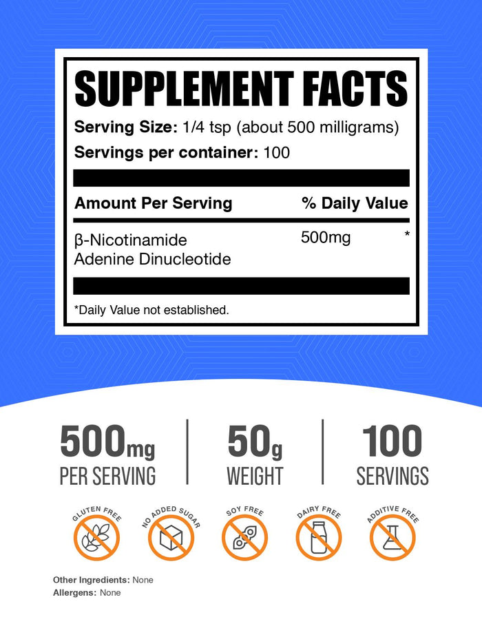 NAD powder label 50g