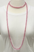 NK-2244 BUBBLEGUM 60" hand knotted glass bead necklace