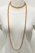 NK-2244 IRI RUST 60" hand knotted glass bead necklace