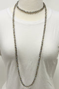 NK-2244 IRI TAUPE 60" hand knotted glass bead necklace