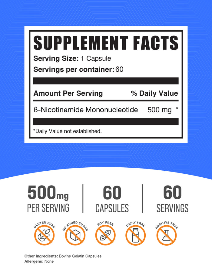 NMN 60 capsules label