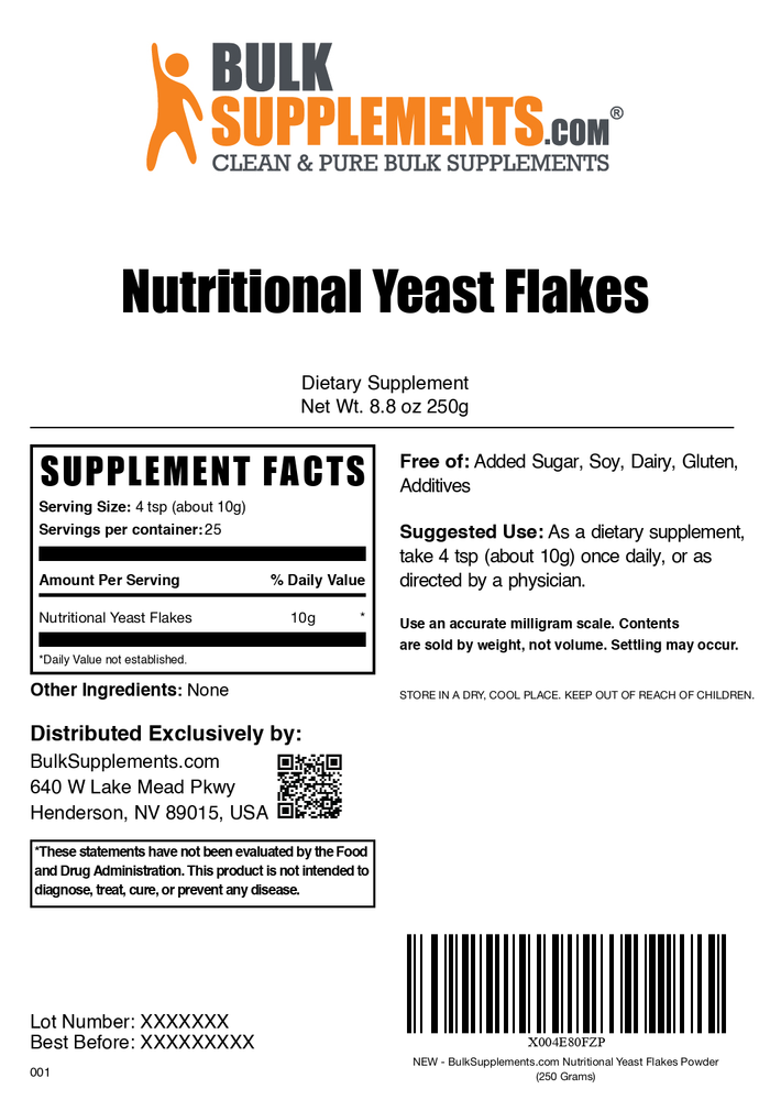 Nutritional Yeast Flakes Plain Label Image