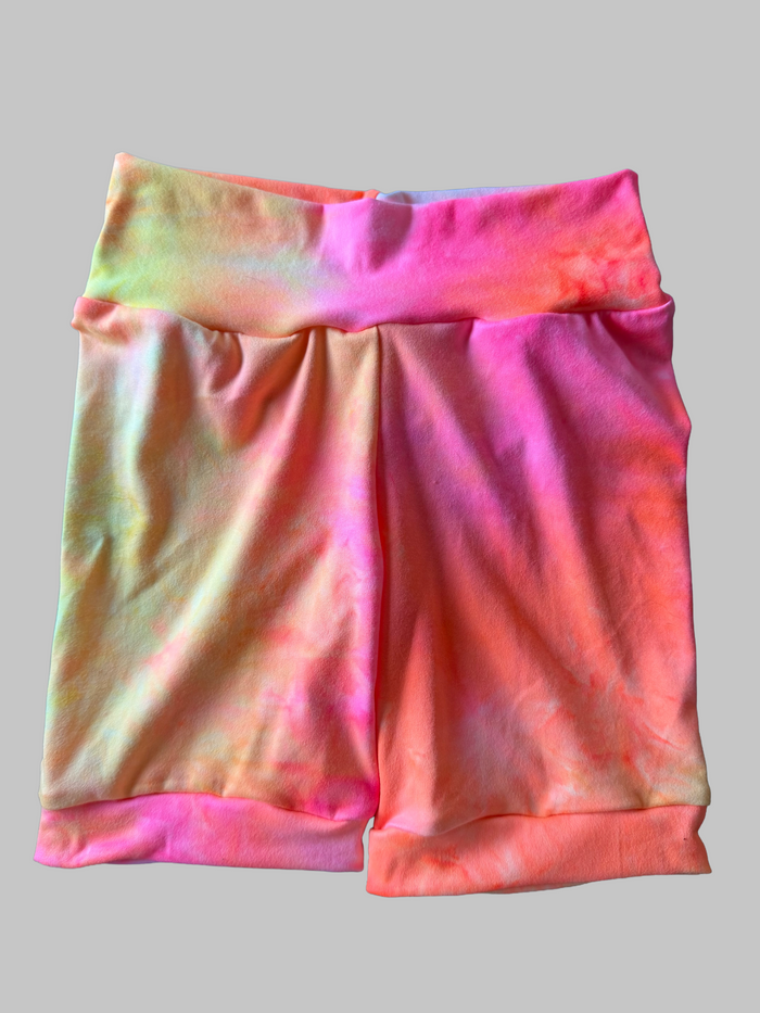 Orange  Sherbet Tie Dye  3-6yr  Shortie shorts (longer length)