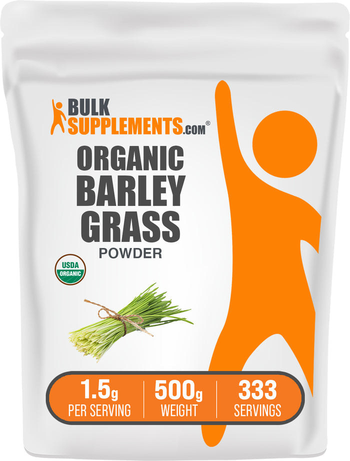 BulkSupplements.com Organic Barley Grass Powder 500g bag image