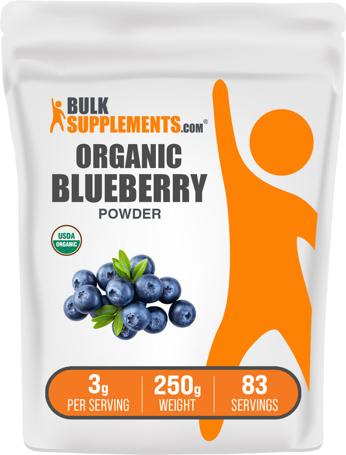 BulkSuppleements.com Organic Blueberry Powder 250g bag image