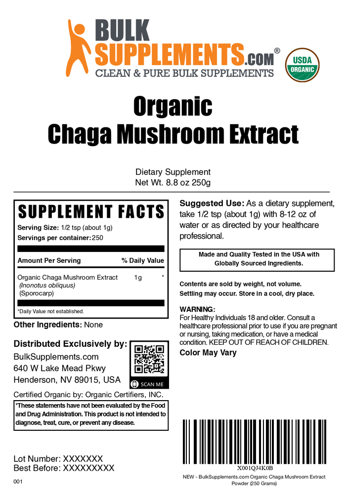 Organic Chaga Mushroom Extract Powder