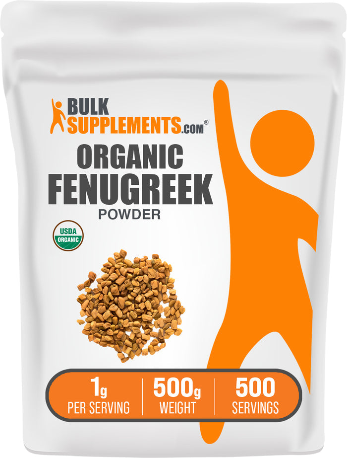 BulkSupplements.com Organic Fenugreek Powder 500g bag image
