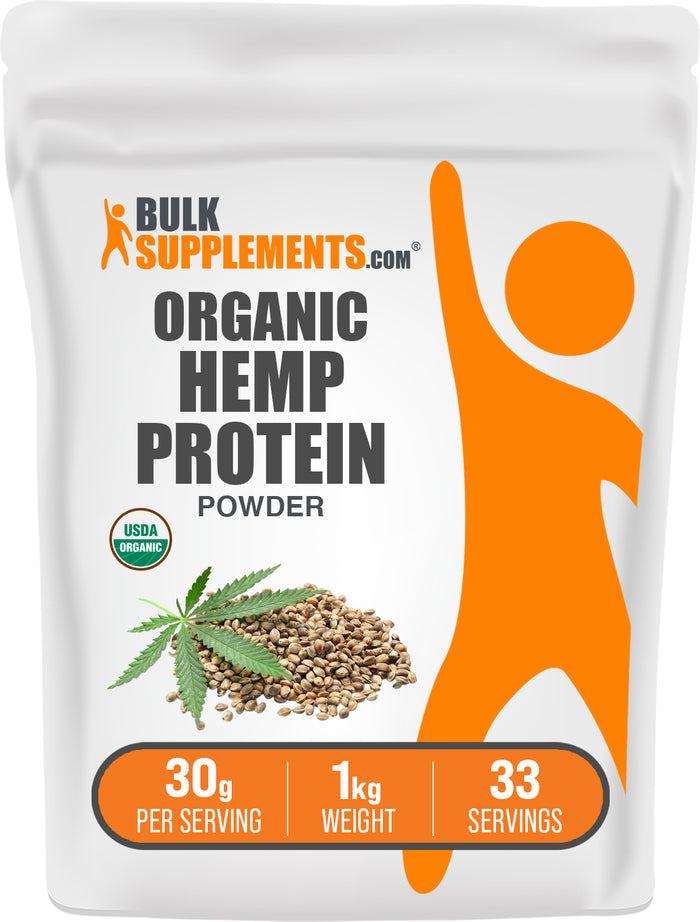 BulkSupplements.com Organic Hemp Seed Protein Powder 1kg bag image