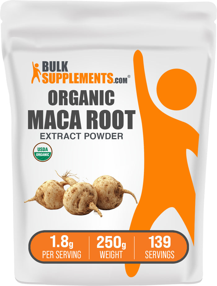 BulkSupplements.com Organic Maca Rot Extract Powder 250g bag image
