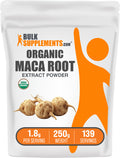 BulkSupplements.com Organic Maca Rot Extract Powder 250g bag image