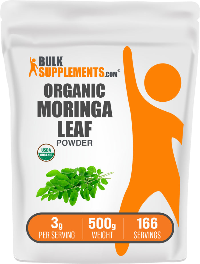 BulkSupplements.com Organic Moringa Leaf Powder 500g bag image