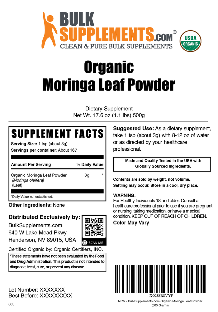 Organic Moringa Leaf Powder