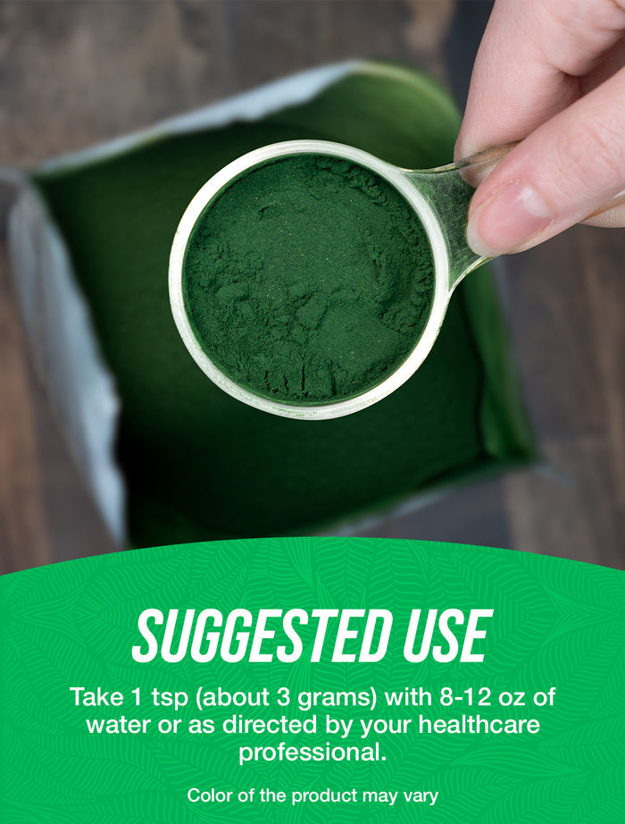 Organic spirulina powder suggested use image