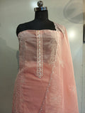 Organza suit with embroidery