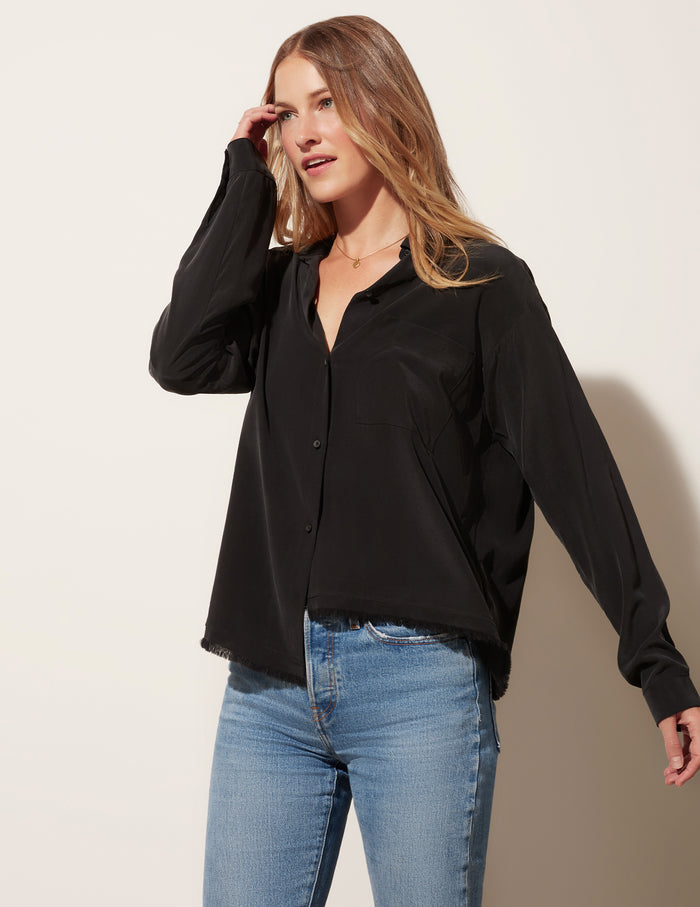 Oversized Step Hem Button Down