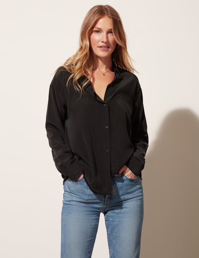 Oversized Step Hem Button Down