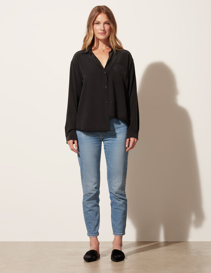 Oversized Step Hem Button Down