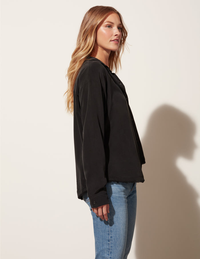 Oversized Step Hem Button Down