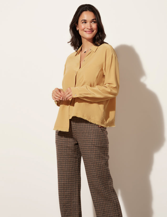 Oversized Step Hem Button Down