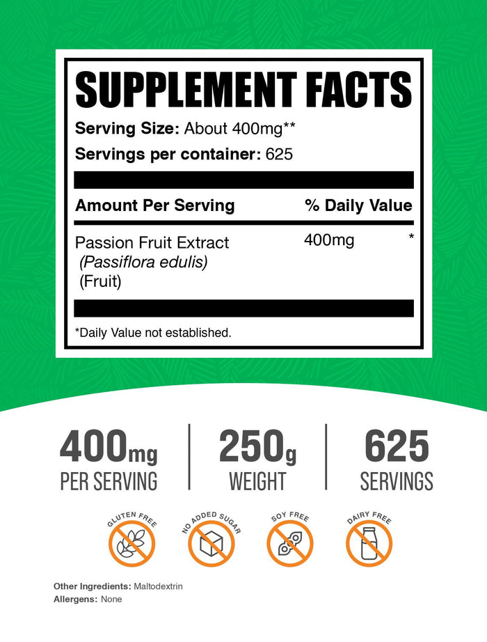 Passion Fruit Extract powder label 250g