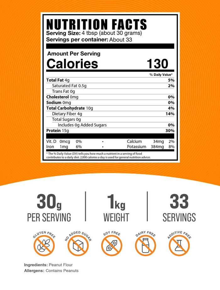 Peanut Flour Powder 1kg Label