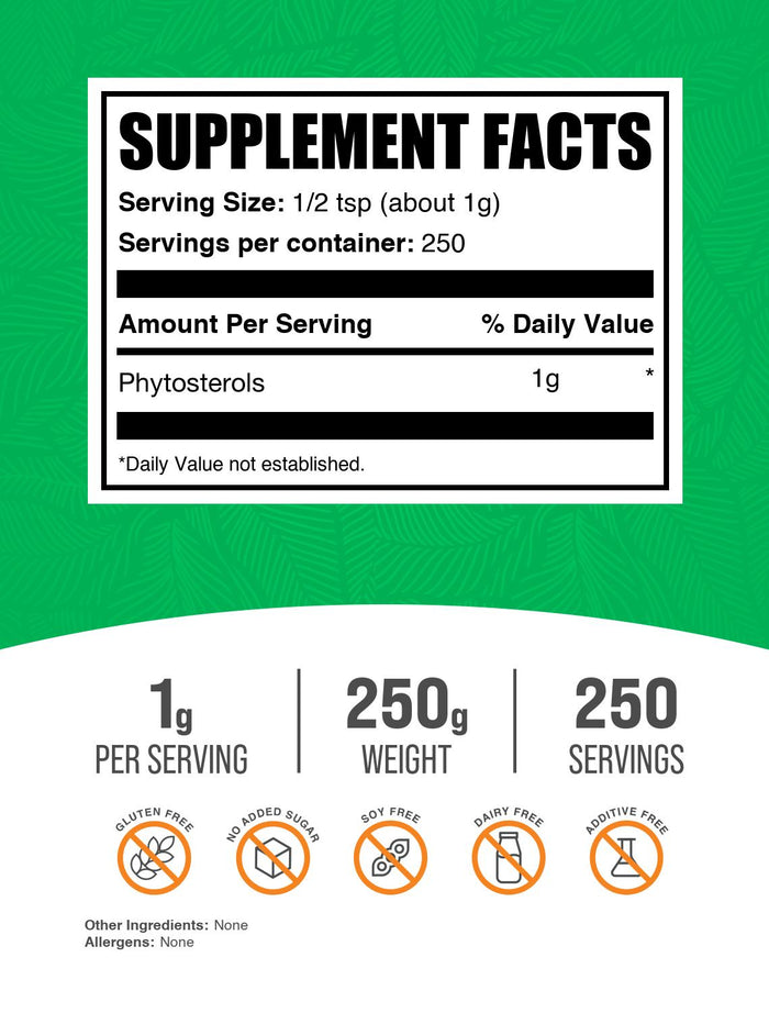Phytosterols Powder 250g Label