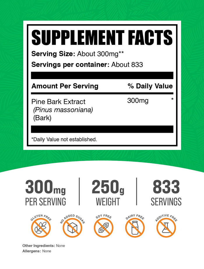 Pine bark extract powder label 250g