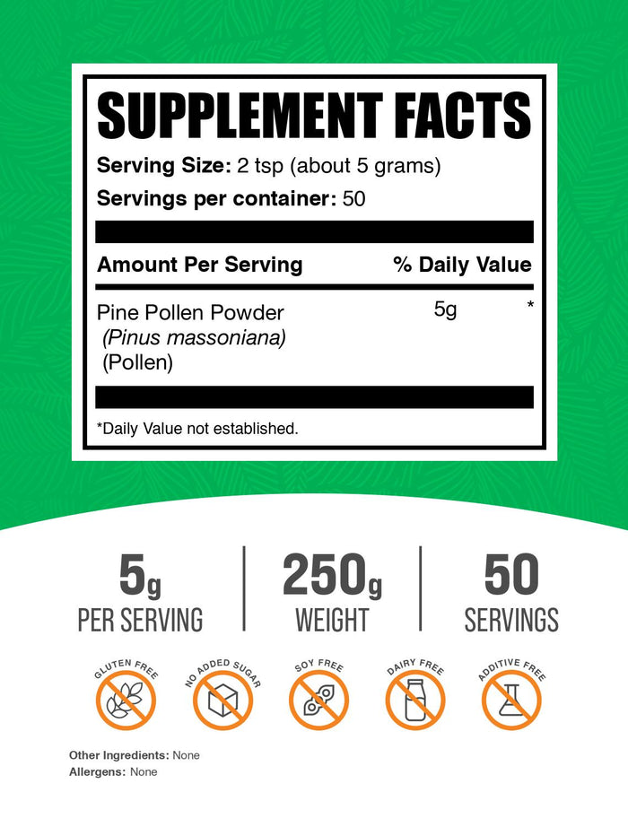 Pine pollen powder label 250g