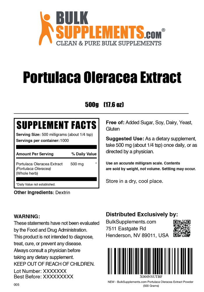 Portulaca Oleracea Extract (Purslane) powder label 500g