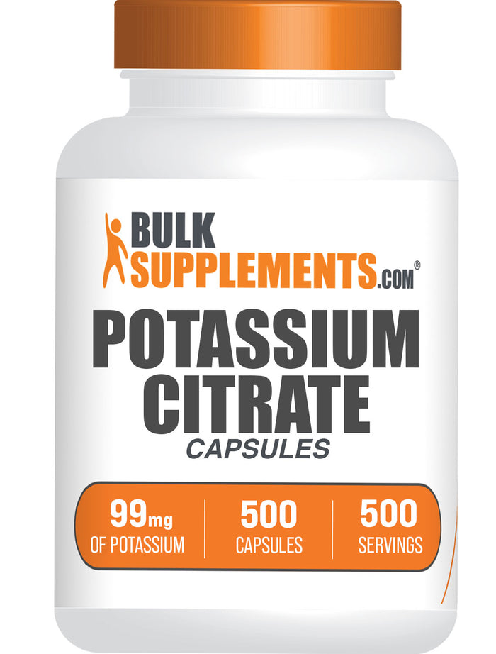 BulkSupplements.com Potassium Citrate 500 capsules bottle image
