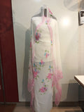 PURE CHIFFON HAND PAINTED SUIT SET