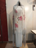 PURE CHIFFON HAND PAINTED SUIT