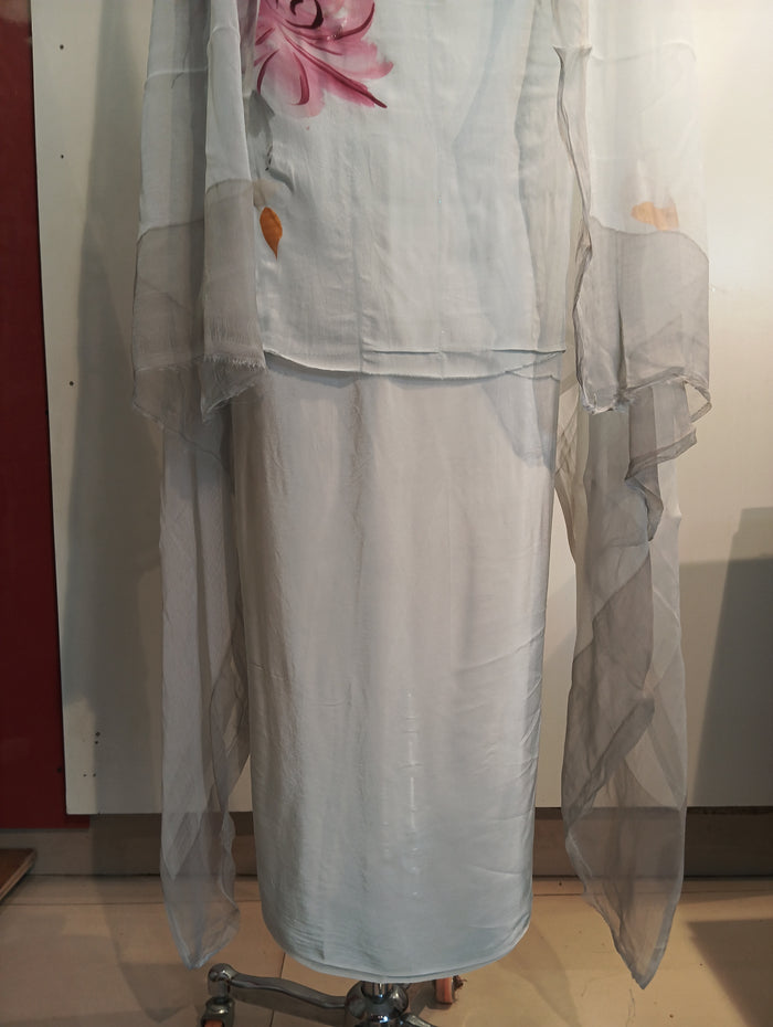 PURE CHIFFON HAND PAINTED SUIT