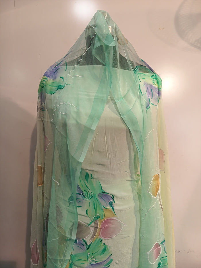 PURE CREPE HAND PAINTED SUIT