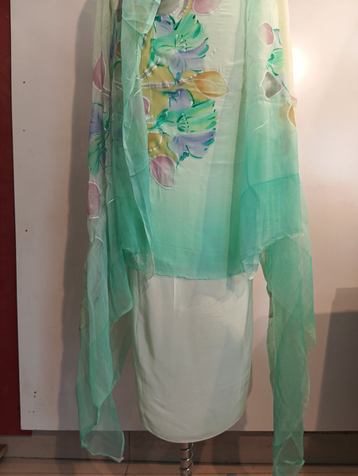 PURE CREPE HAND PAINTED SUIT