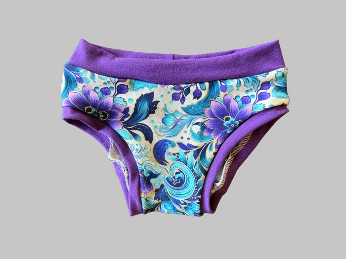 Purple Aqua Floral 4t kids Underwear