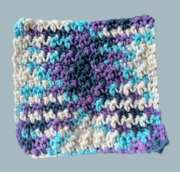 Purple Blue White Cotton Washcloth