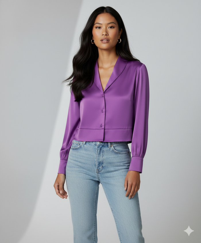 Purple Cropped Shirt